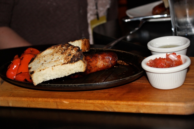 Hermanos's sausage and pepper board